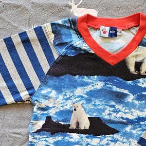 Scandinavian Molo Boys 116 Polar Bear stretchy cotton top size 6 Denmark